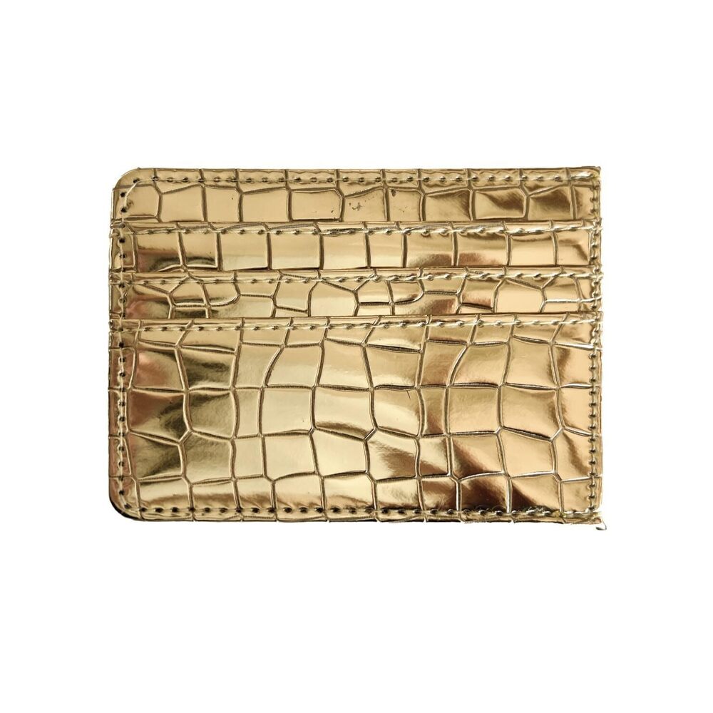 8940 Shiny Slim Minimalistic Credit Card Holder Wallet Mirror Metallic